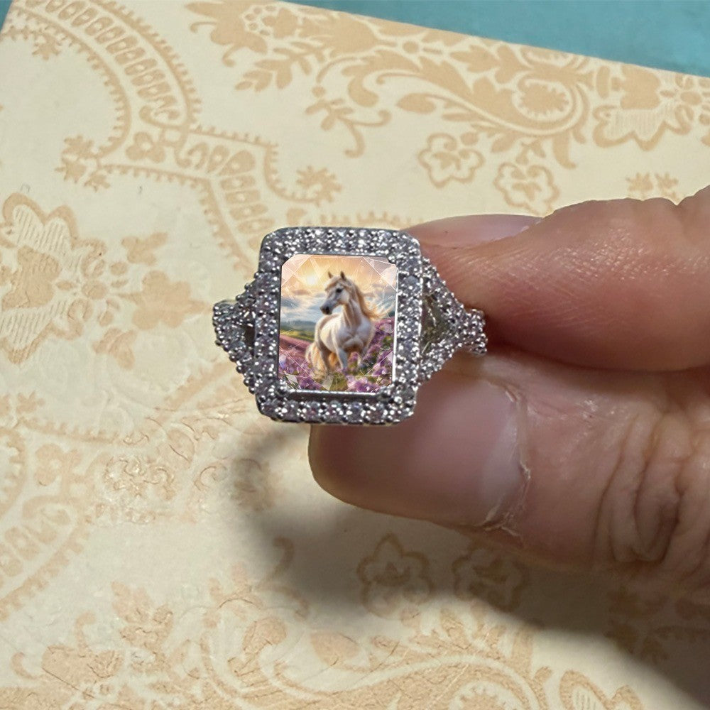 White Horse Square Ring