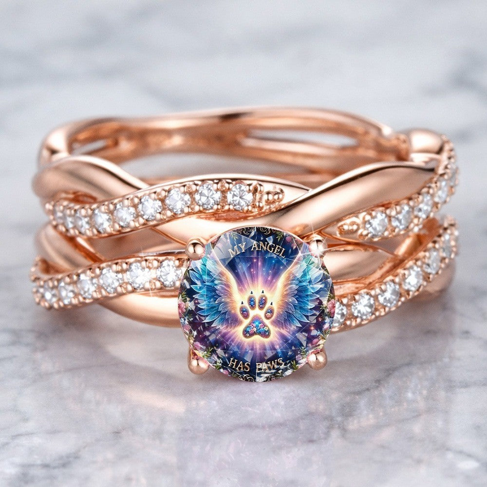 Angel Paw Print Ring