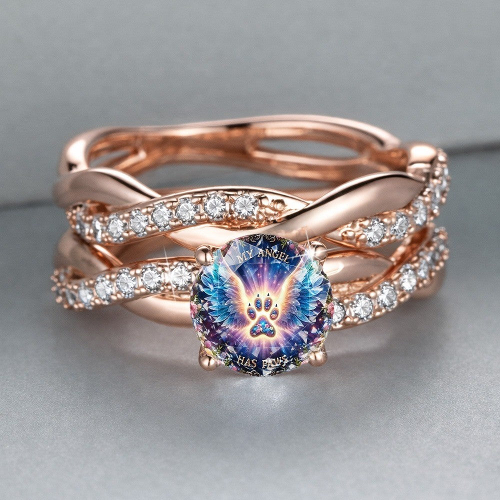 Angel Paw Print Ring