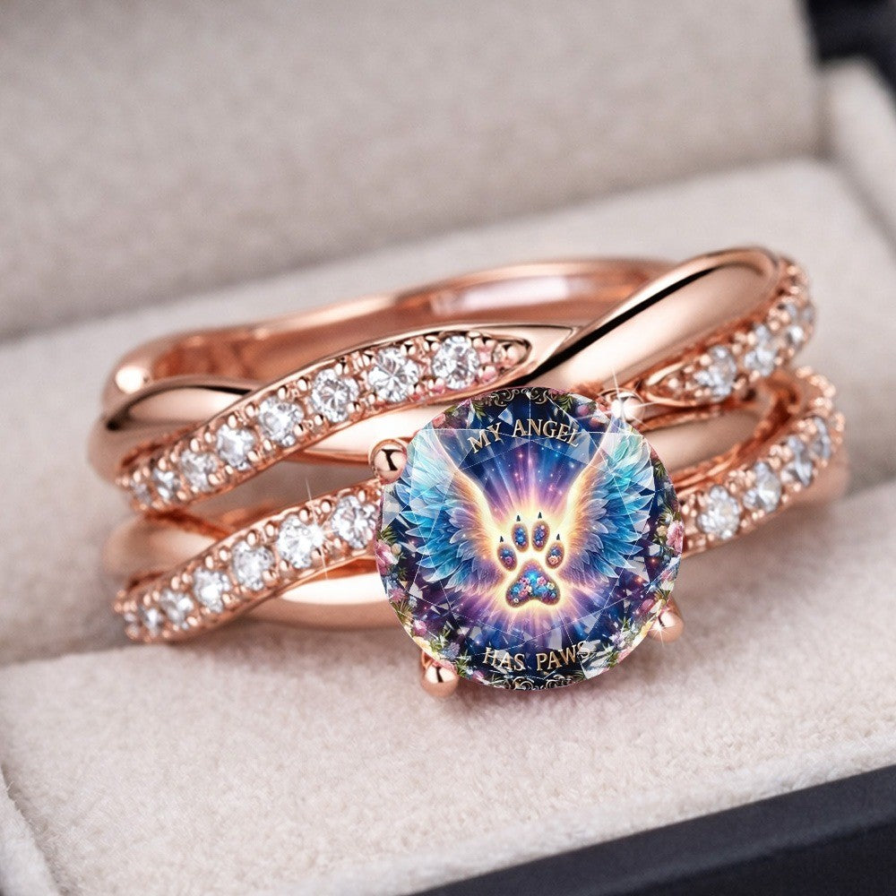 Angel Paw Print Ring