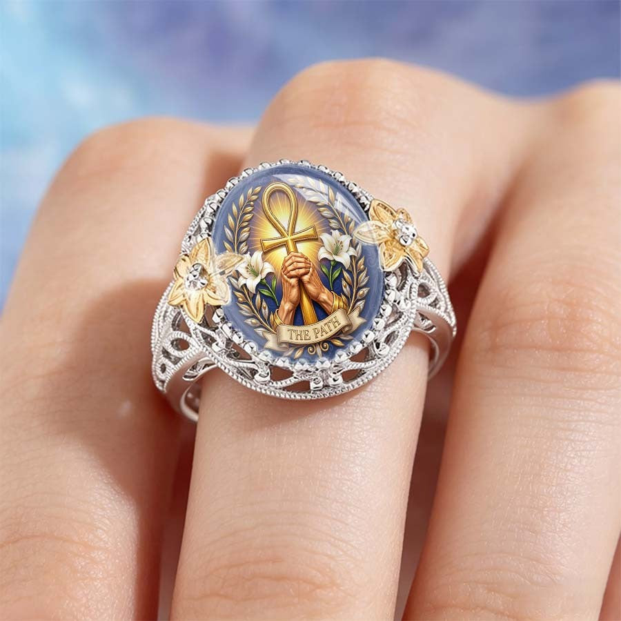 Ankh Cross Statement Ring