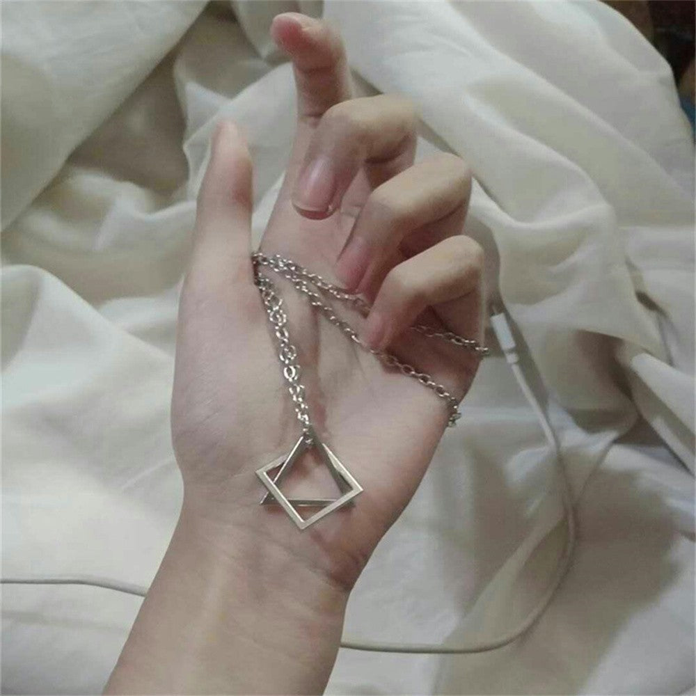 Interlocking Square Triangle Necklace