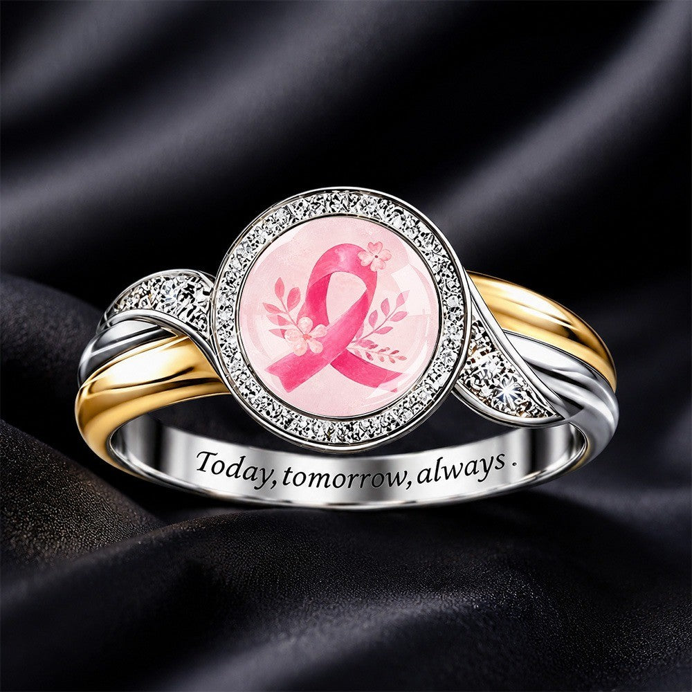 Pink Ribbon Statement Ring