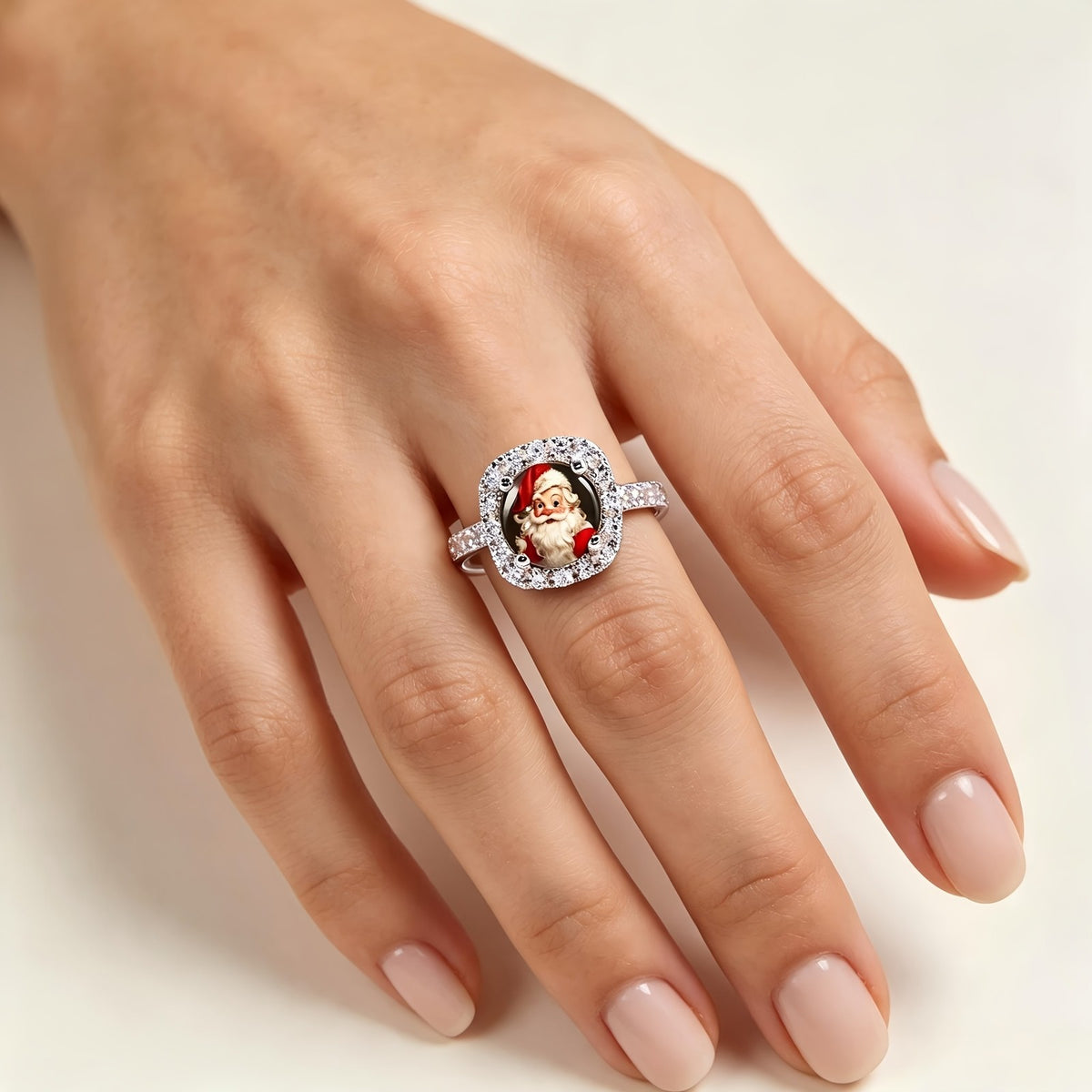 Santa Claus Crystal Halo Ring