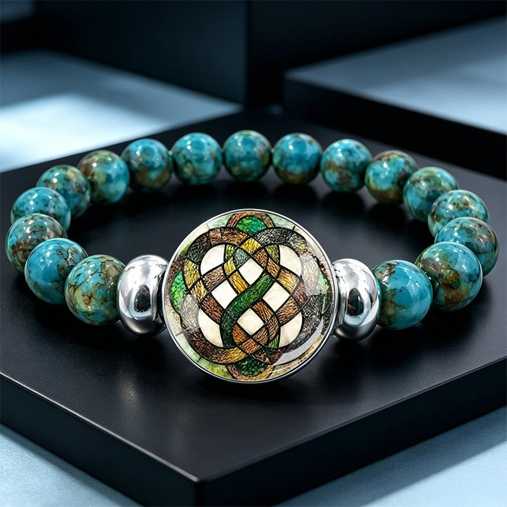 Celtic Knot Glass Bead Bracelet