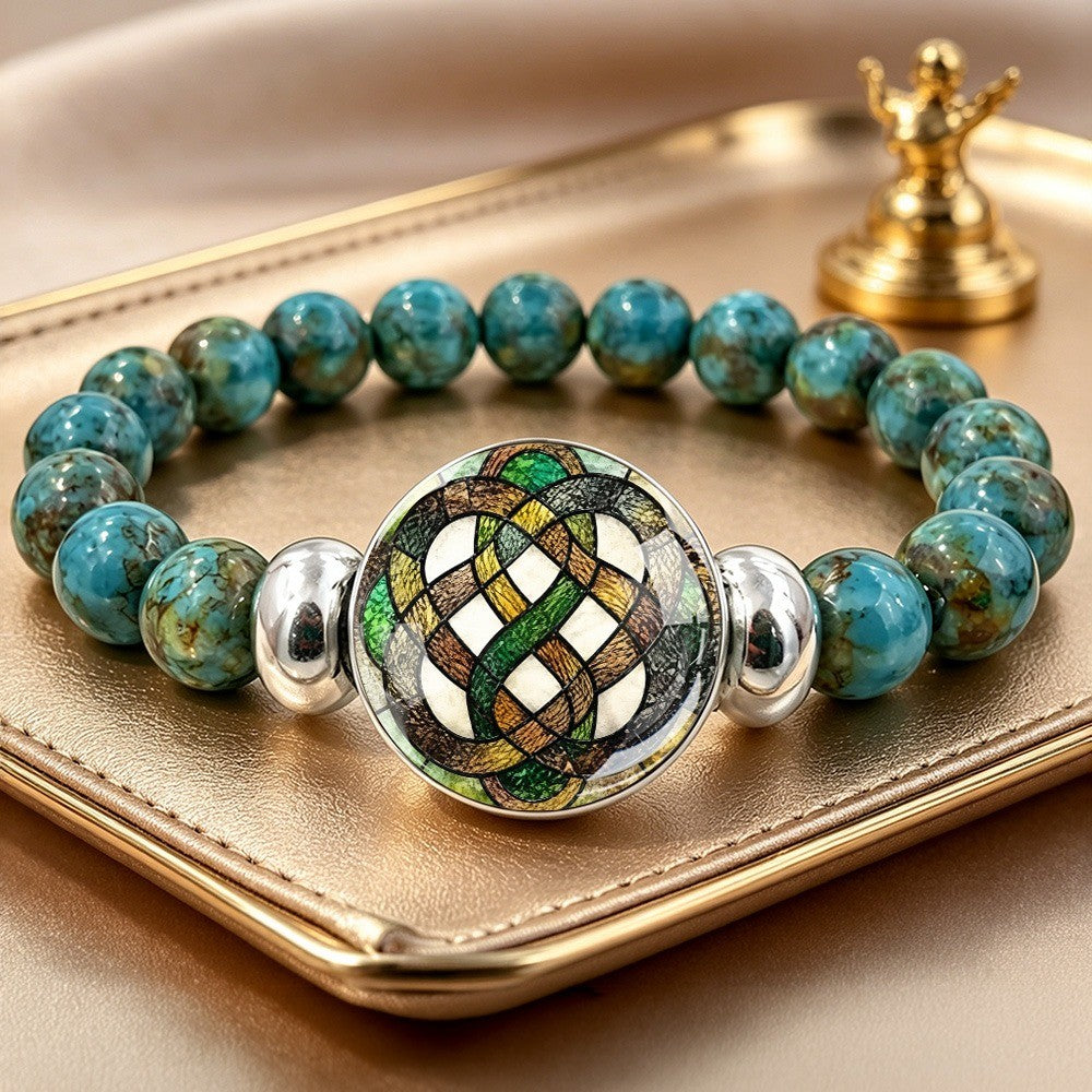 Celtic Knot Glass Bead Bracelet