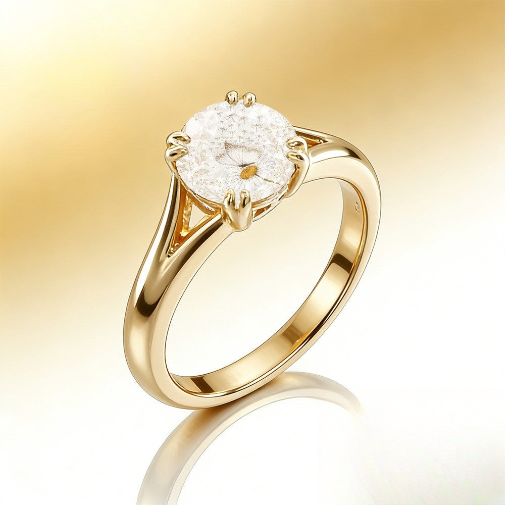 Butterfly & Daisy Glass Ring