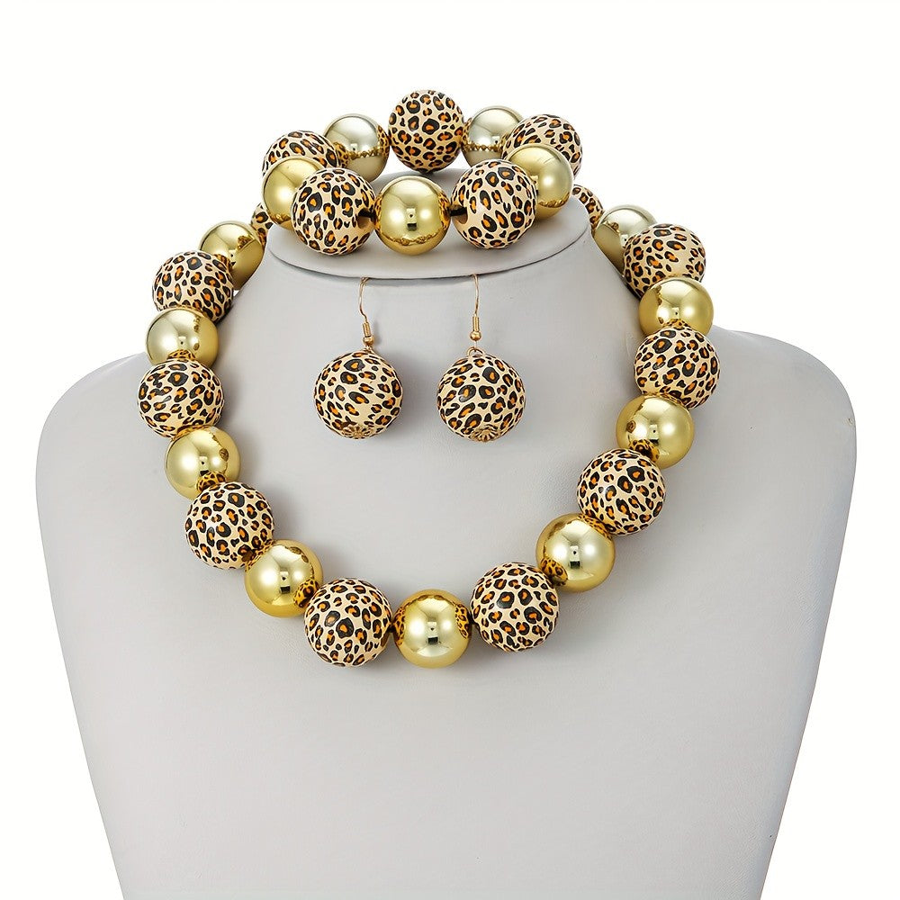 Leopard Bead Jewelry Set