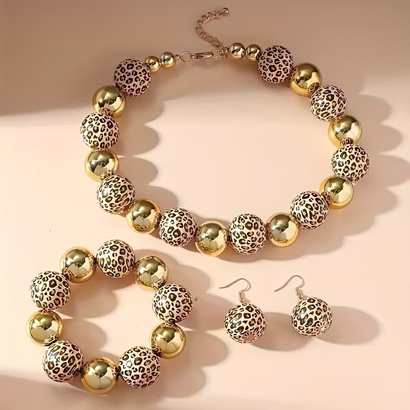 Leopard Bead Jewelry Set