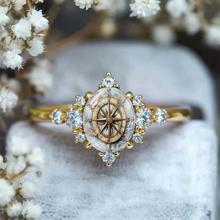 Compass Crystal Ring