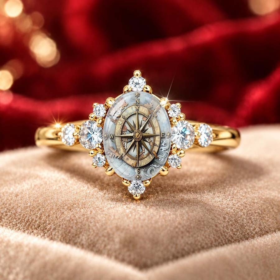 Compass Crystal Ring