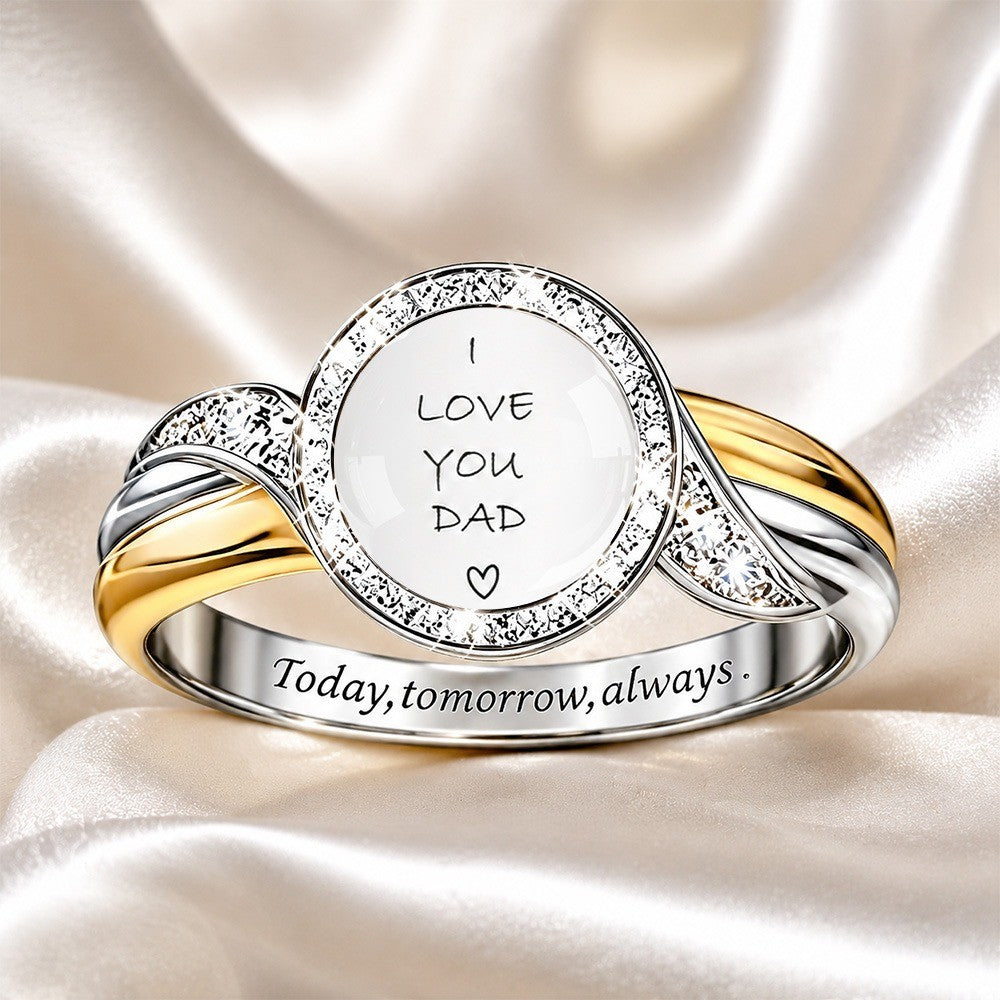Two-Tone Engraved Sentiment Ring