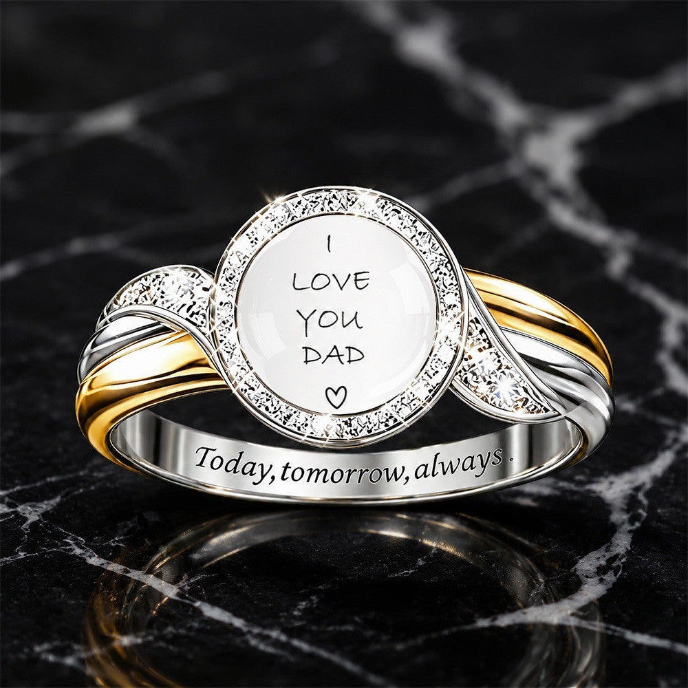 Two-Tone Engraved Sentiment Ring