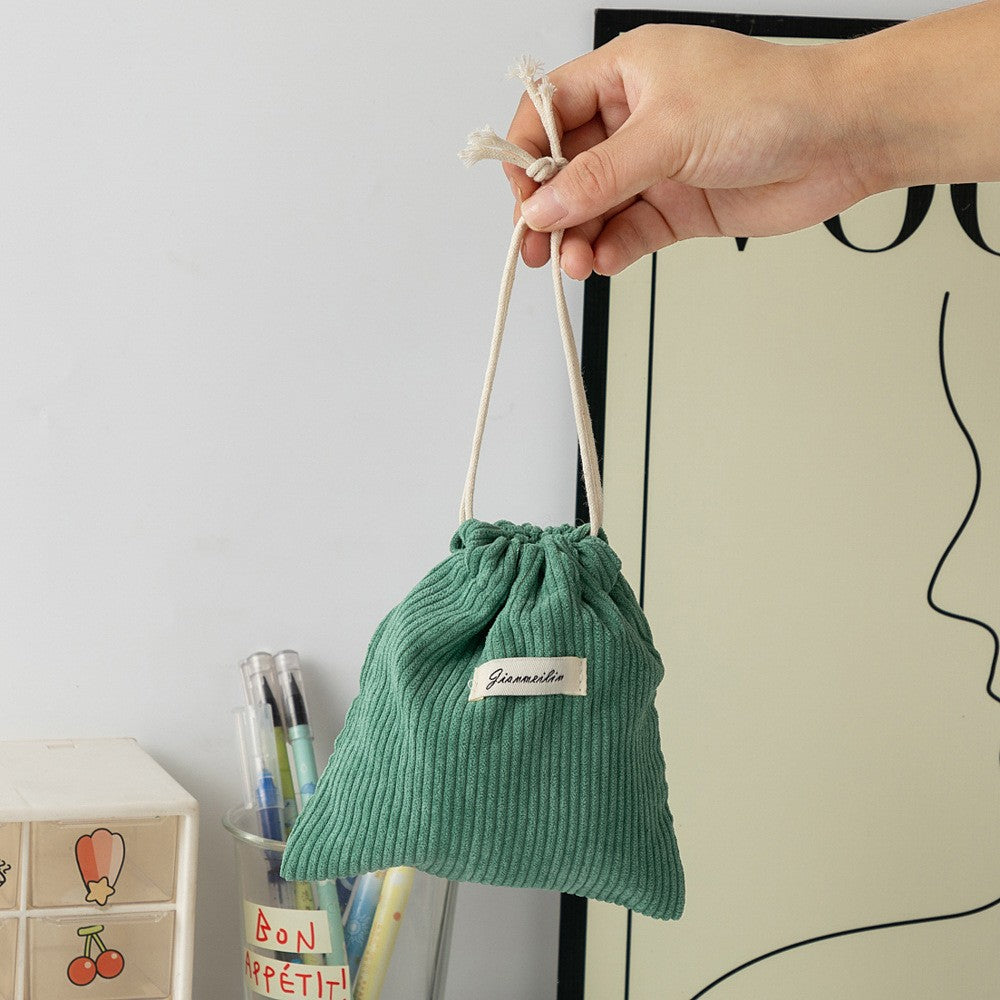 Corduroy Drawstring Pouch
