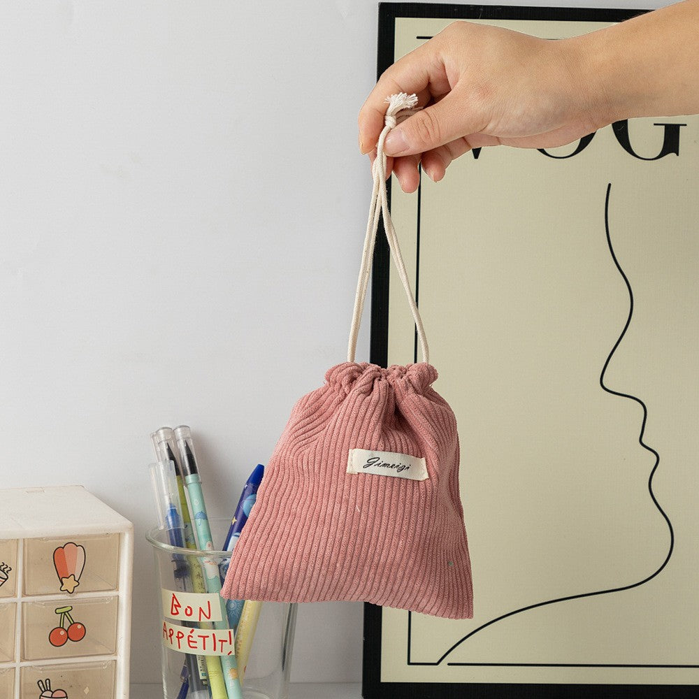 Corduroy Drawstring Pouch