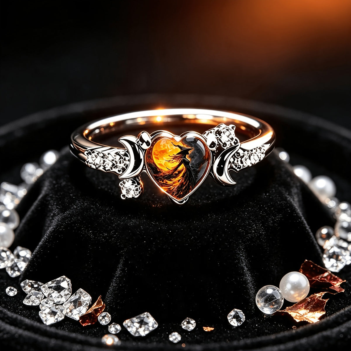 Heart Witch Moon Ring