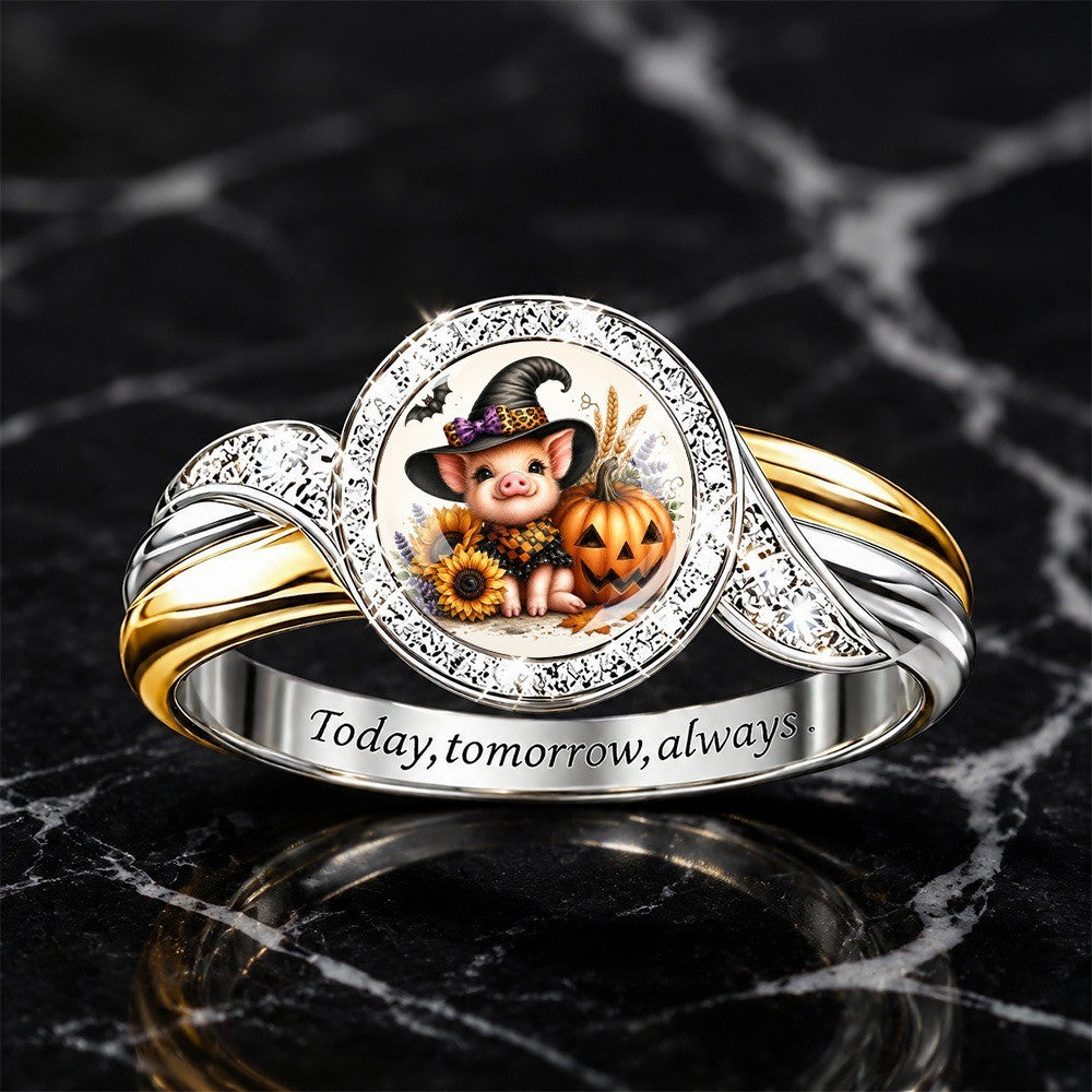 Pig & Pumpkin Statement Ring