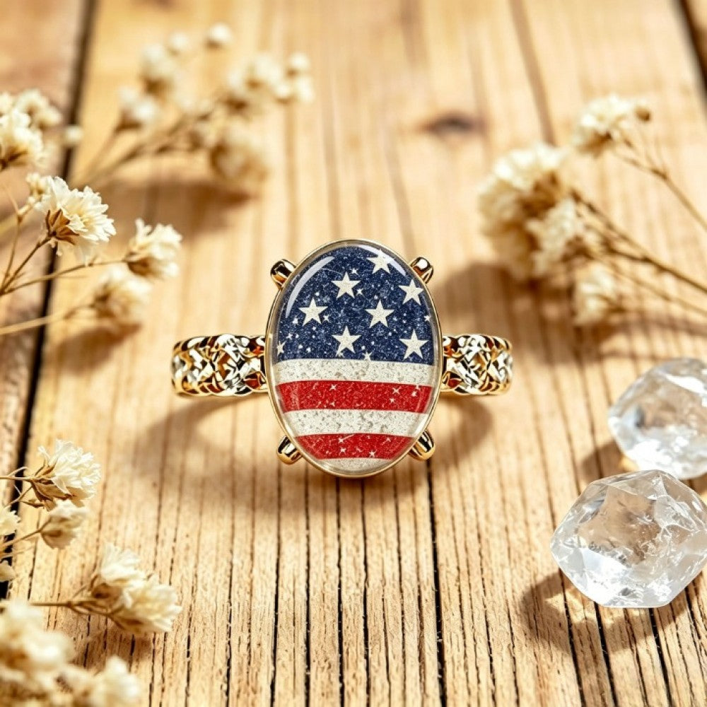 Stars and Stripes Oval Ring