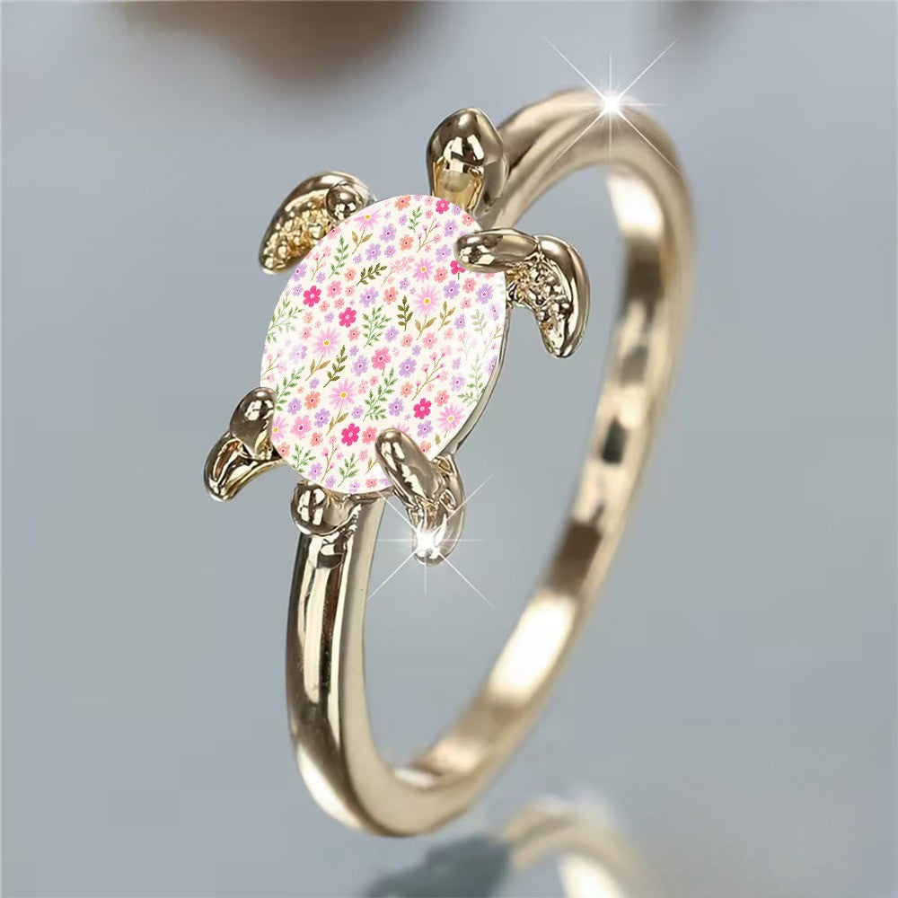 Floral Tortoise Ring