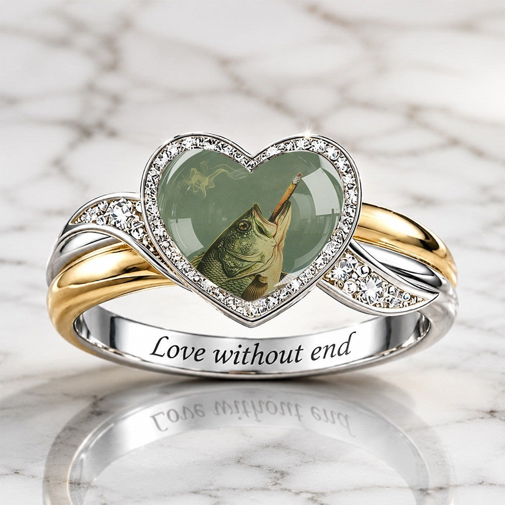 Fish Heart Statement Ring