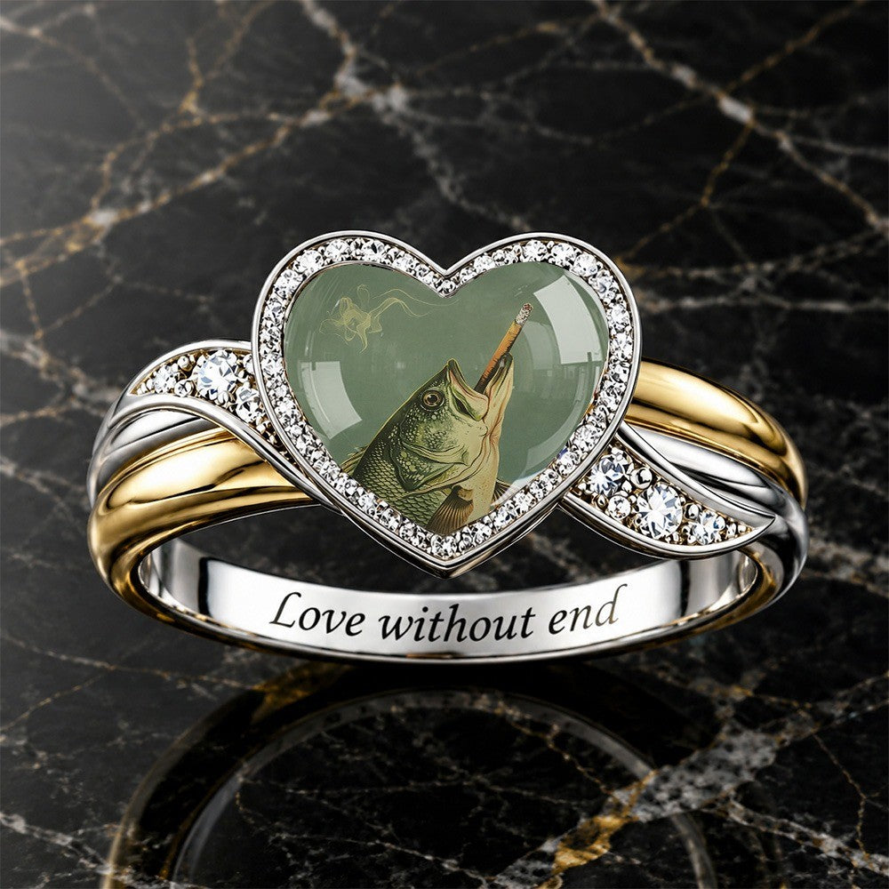 Fish Heart Statement Ring