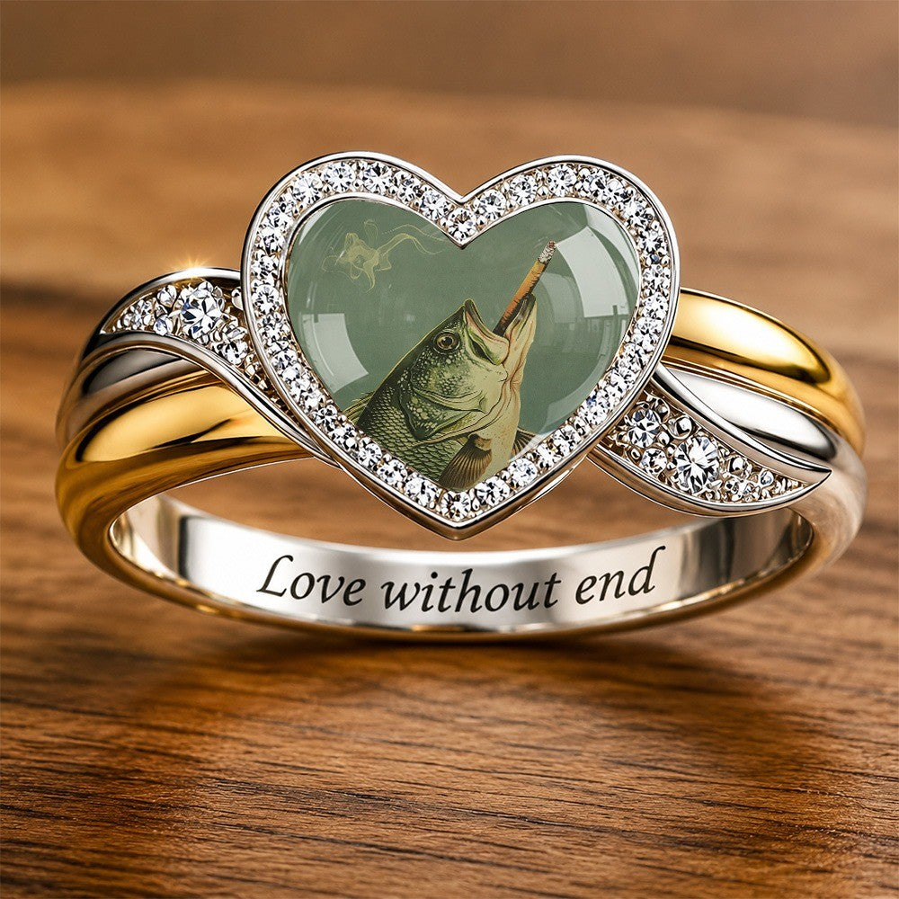 Fish Heart Statement Ring