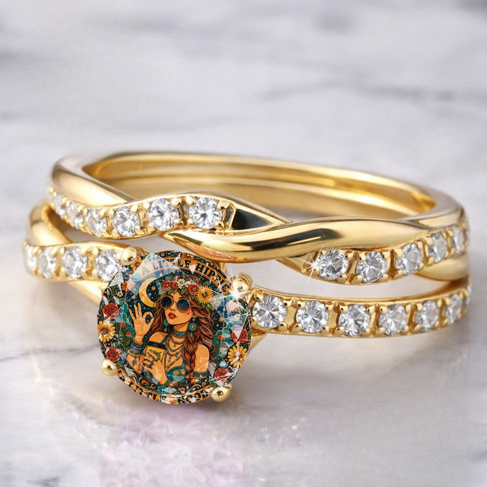 Floral Portrait Twisted Ring
