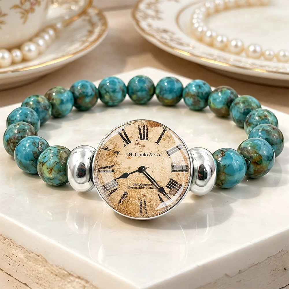 Vintage Clock Bead Bracelet