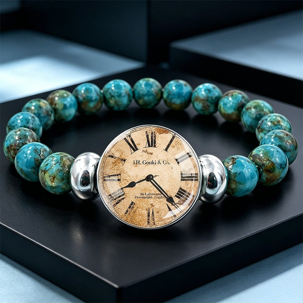 Vintage Clock Bead Bracelet