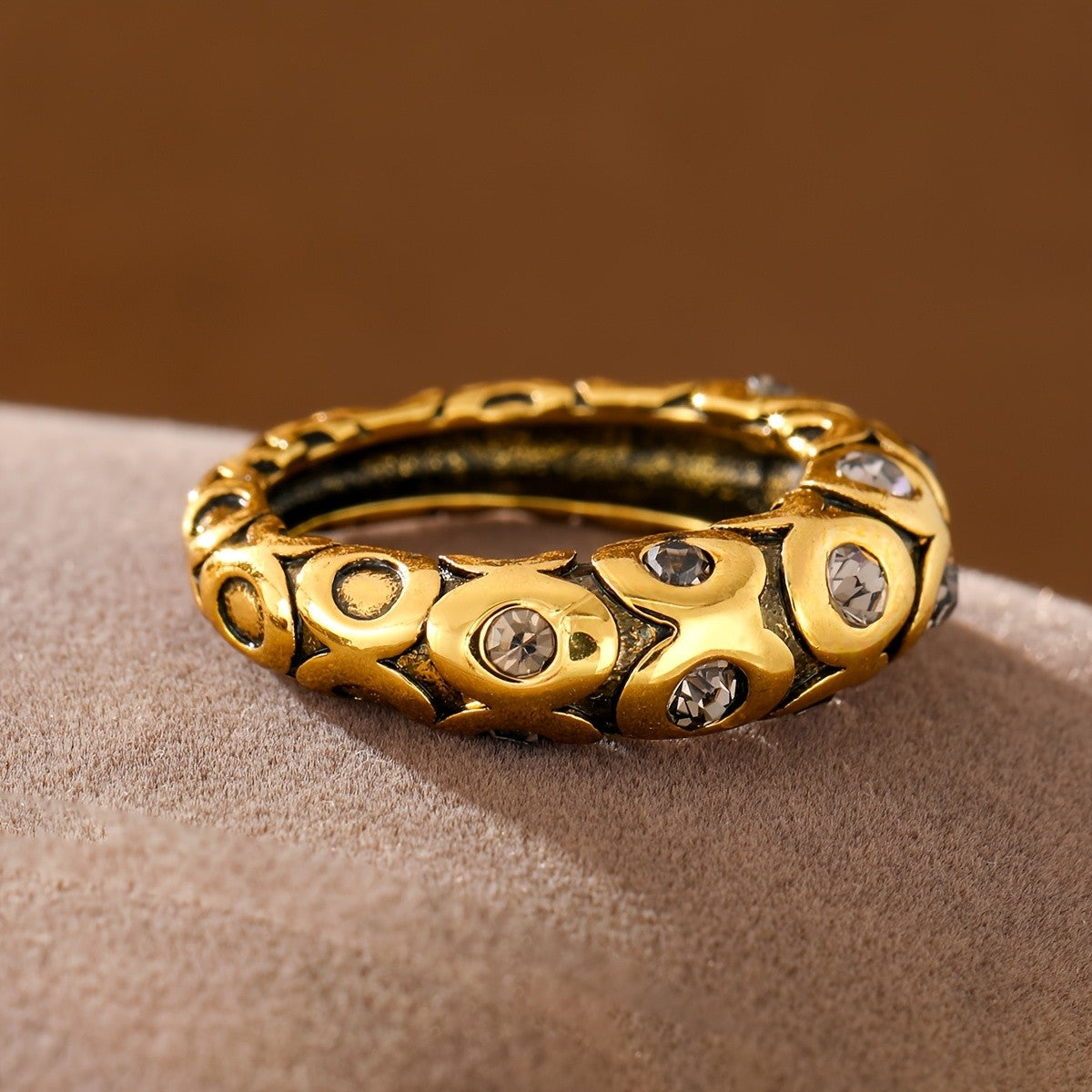 Textured Zircon Band Ring