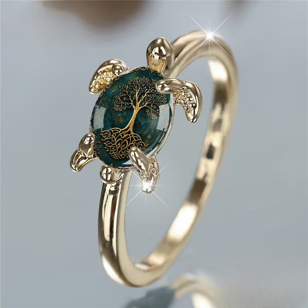 Tree of Life Turtle Ring