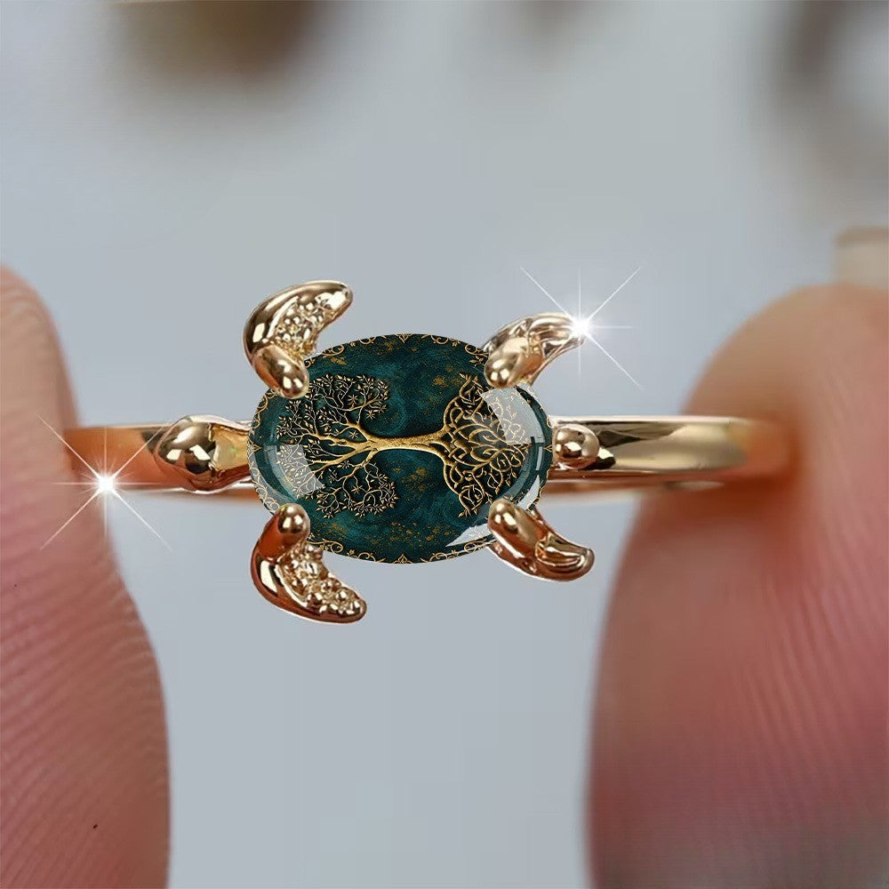 Tree of Life Turtle Ring