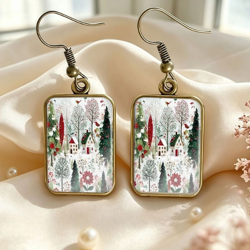 Winter Village Rectangle Earrings