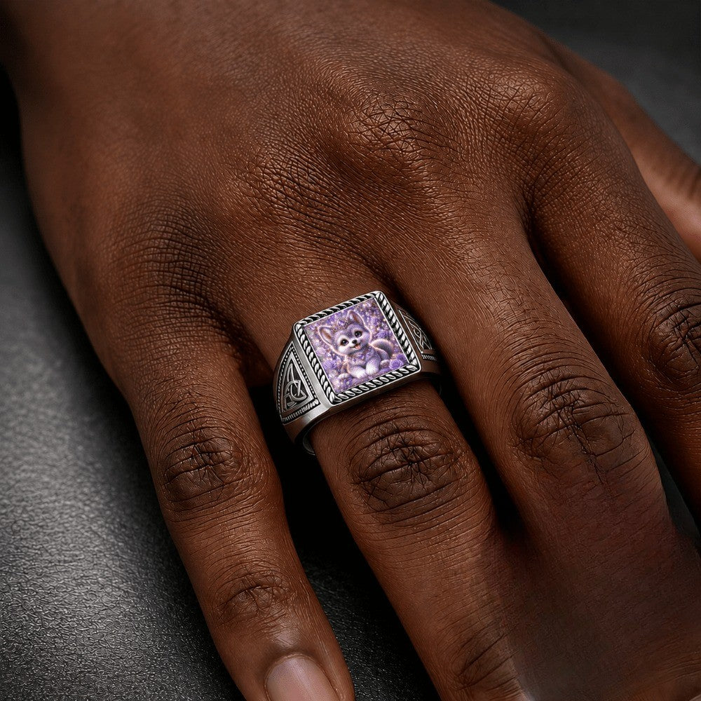 Purple Puppy Square Ring