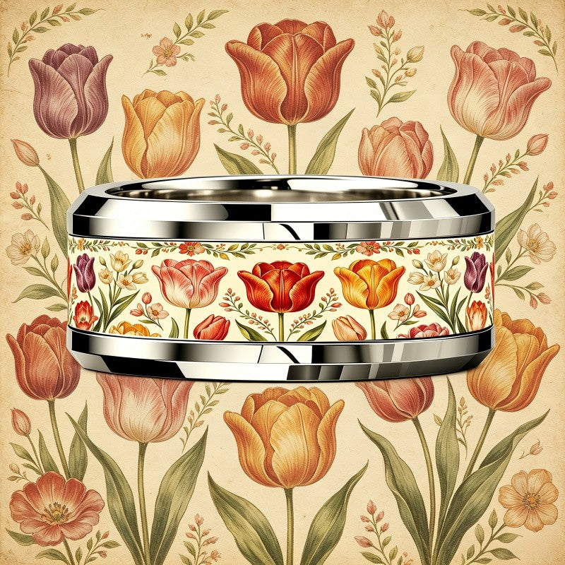Vintage Tulip Band Ring