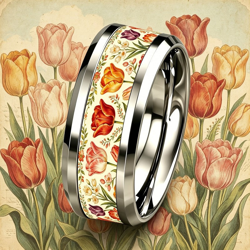 Vintage Tulip Band Ring