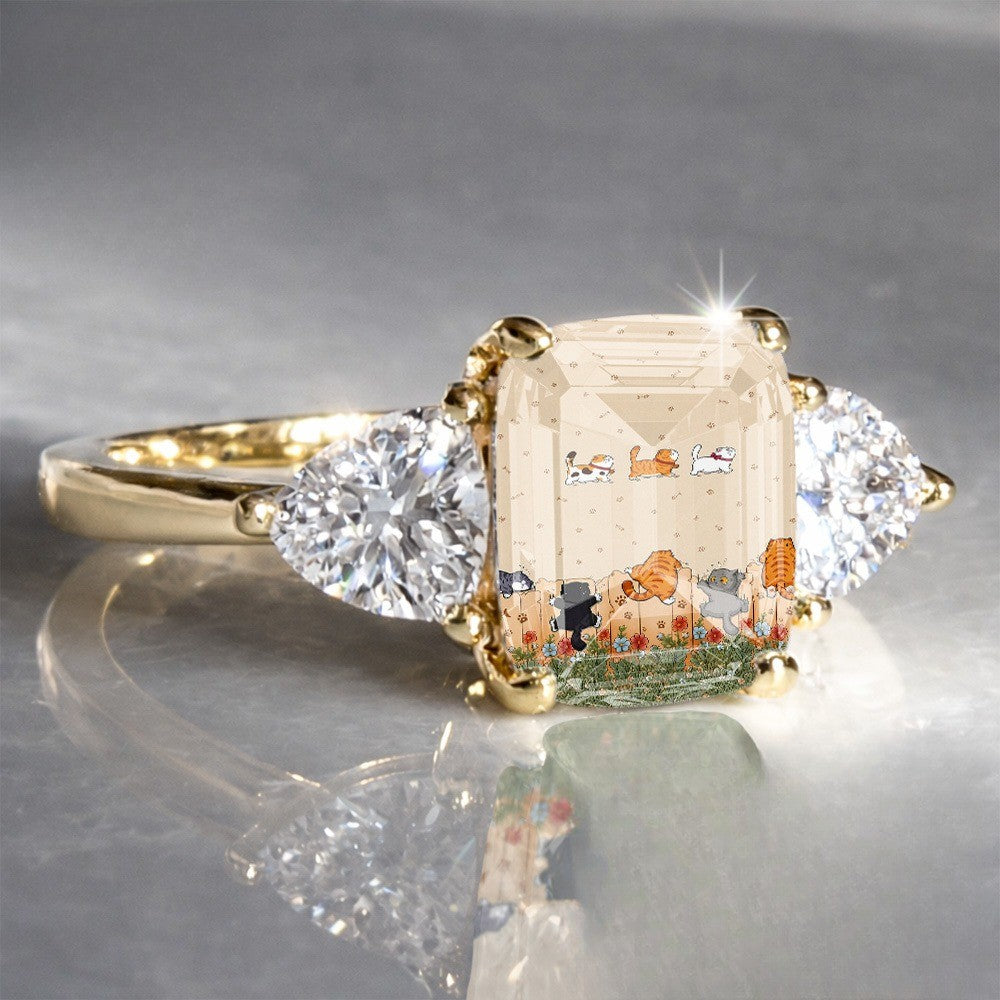 Cat Garden Three-Stone Ring