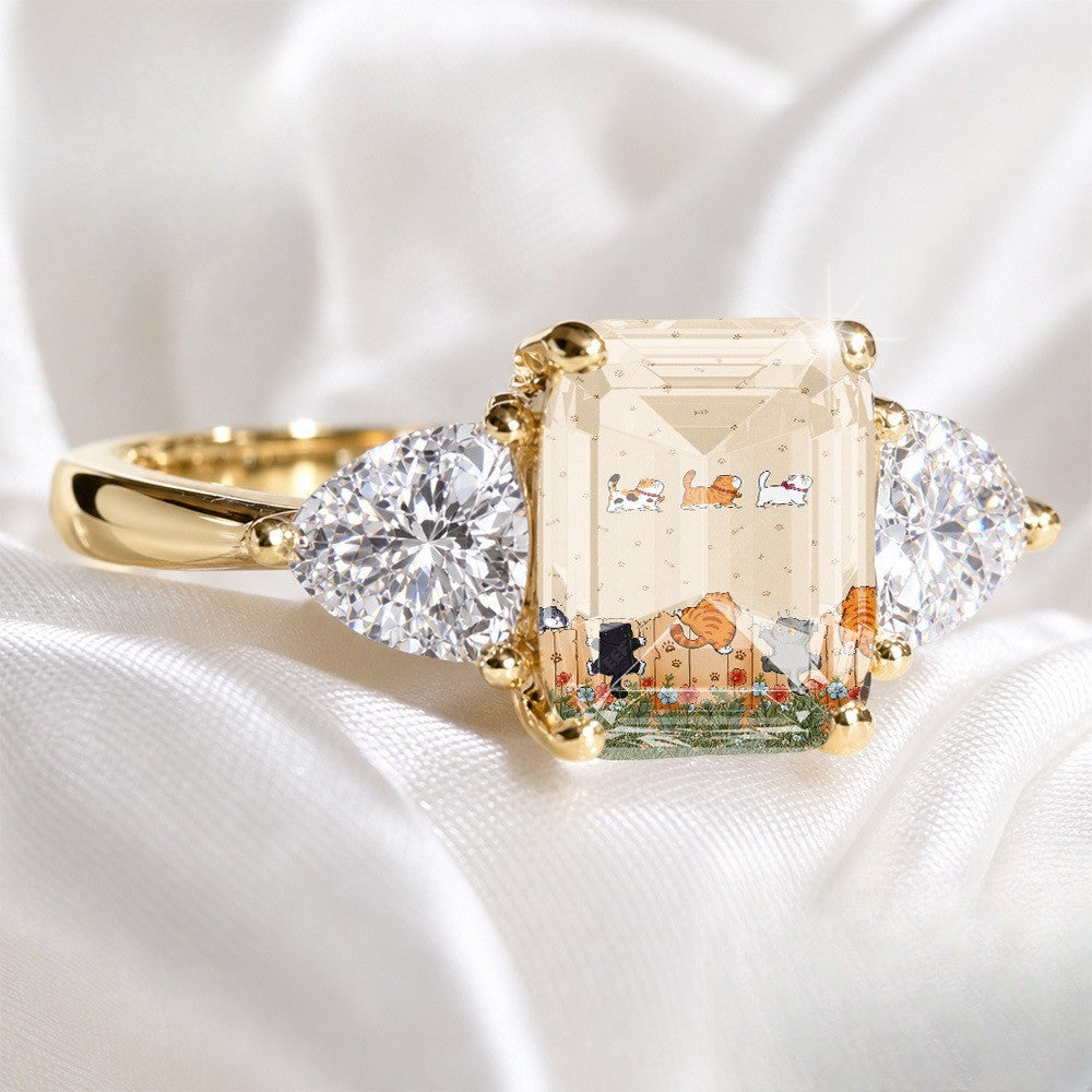 Cat Garden Three-Stone Ring