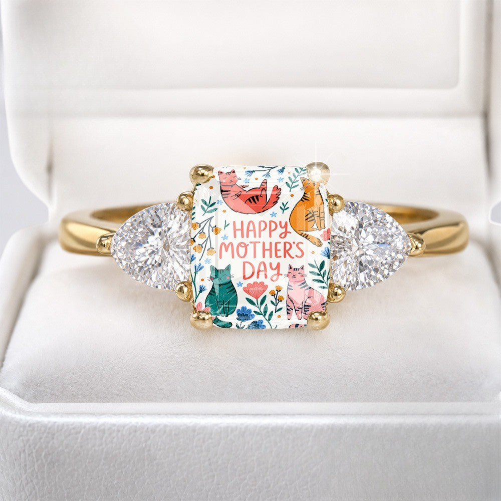Mother's Day Cat Panel Ring