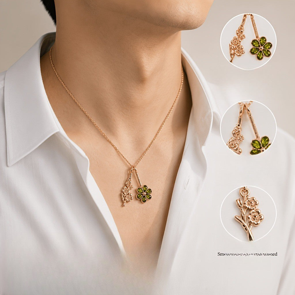 Multi-Color Crystal Flower Necklace