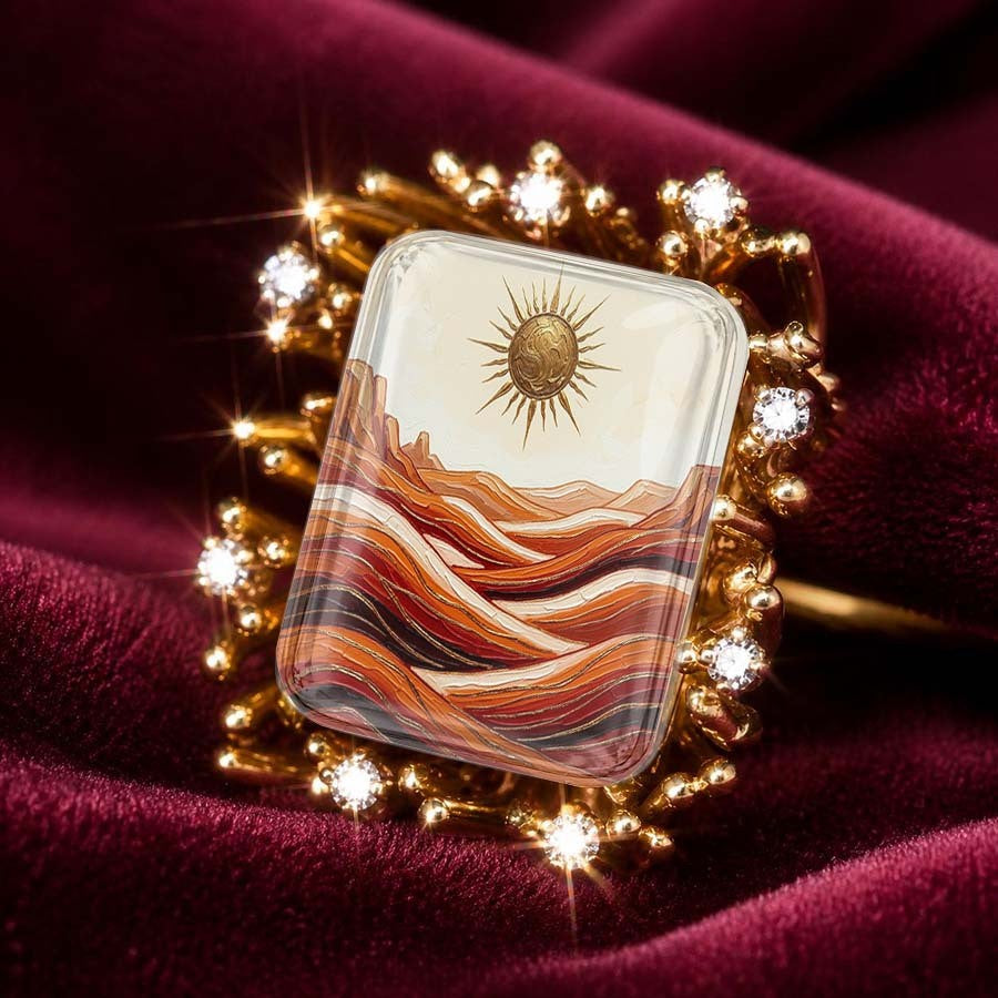 Sun & Strata Square Ring