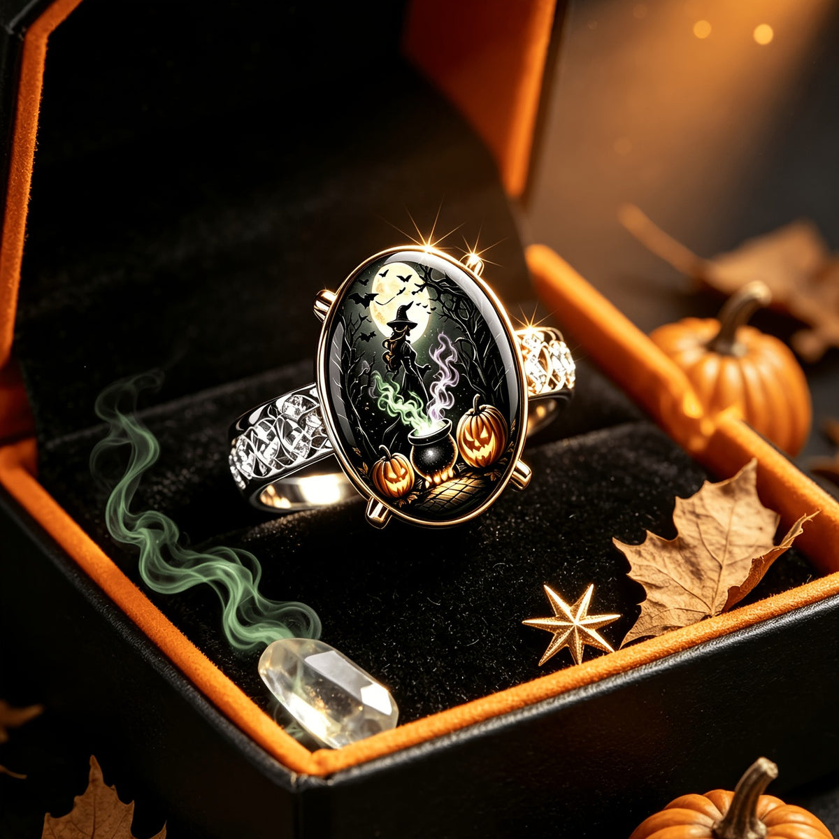 Witch & Cauldron Oval Ring