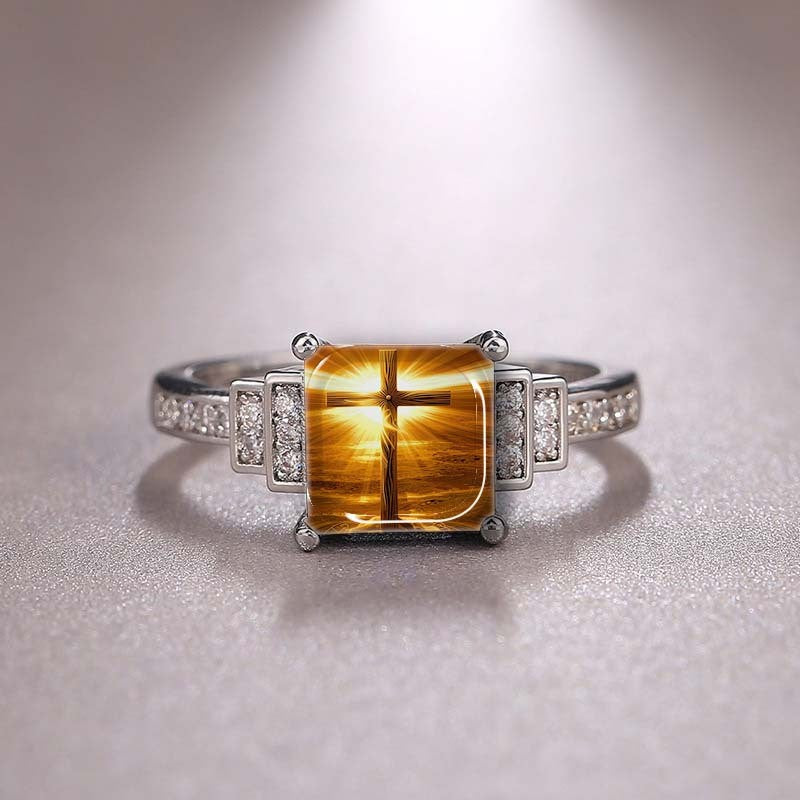 Square Cross Statement Ring