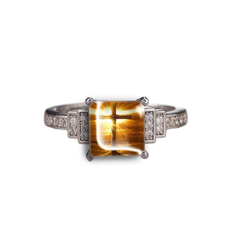 Square Cross Statement Ring