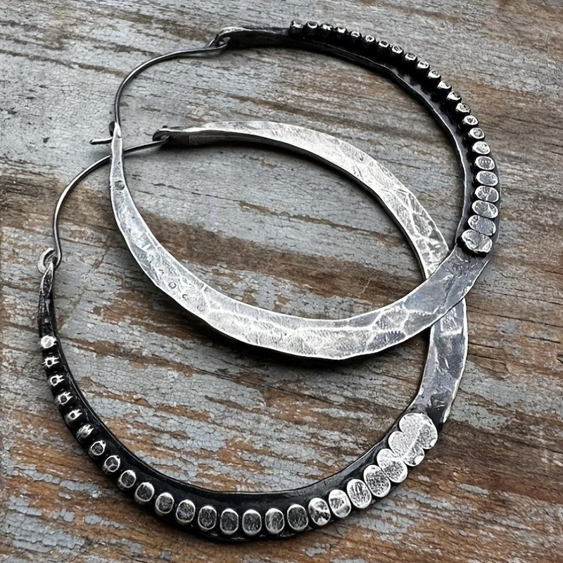 Hammered Texture Hoop Earrings