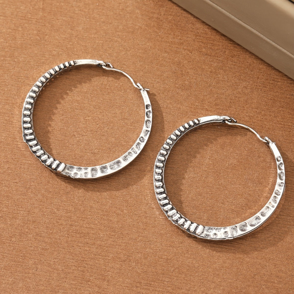 Hammered Texture Hoop Earrings