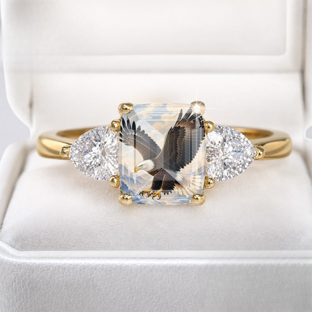 Soaring Eagle Three-Stone Ring