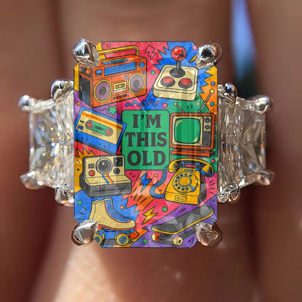 Retro Pop Art Square Ring