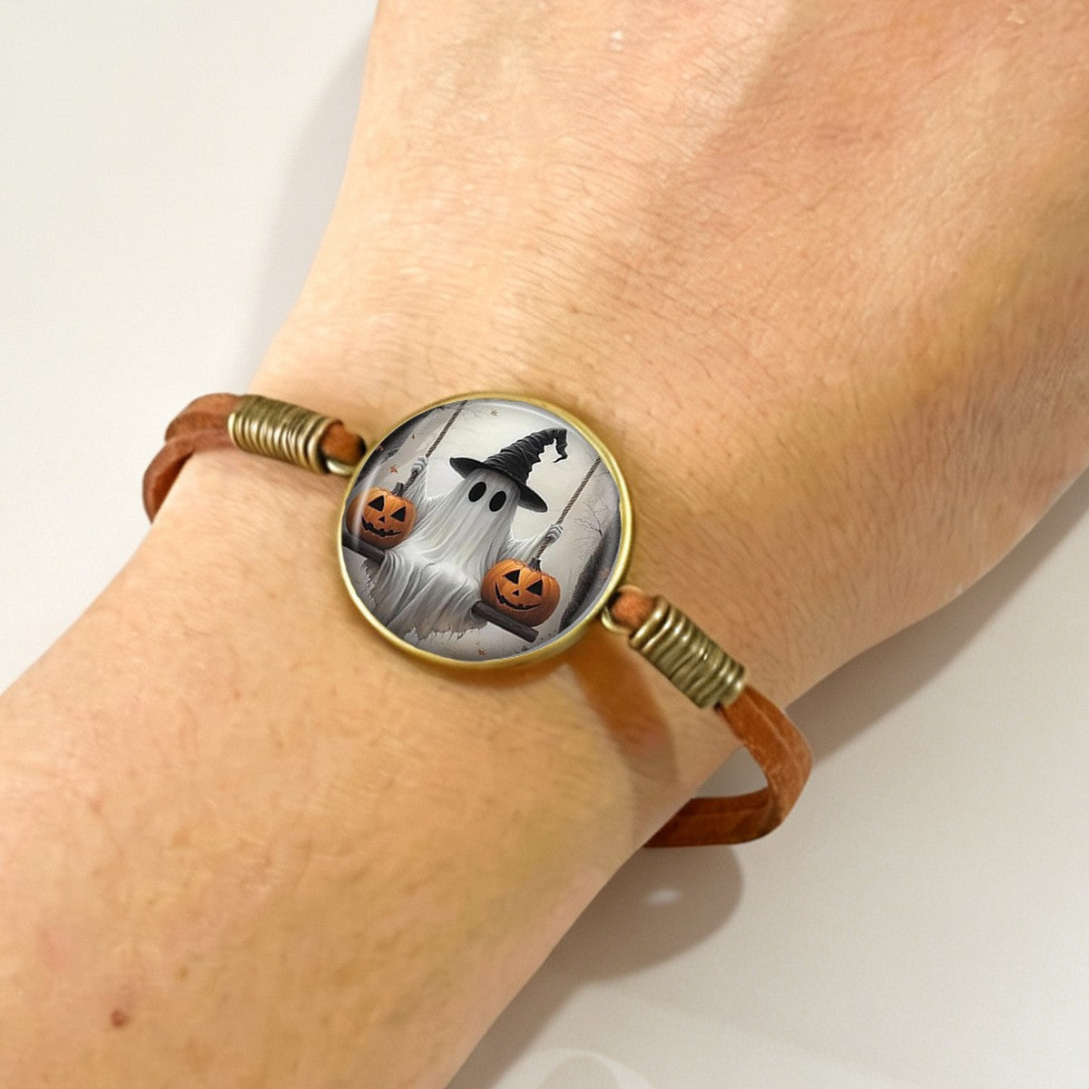 Ghost & Pumpkin Round Bracelet