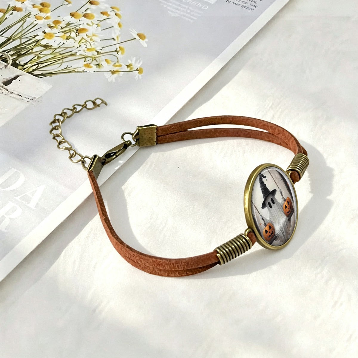 Ghost & Pumpkin Round Bracelet